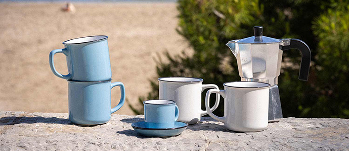 Tazas de cerámica con sabor a mar